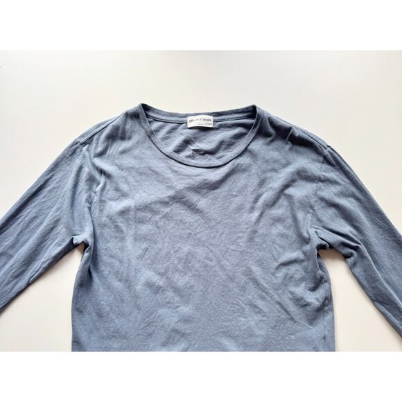 Aritzia DENIM FORUM The Kate Blue Cotton Boxy Long Sleeve Tee T-Shirt, Size M - Picture 6 of 11